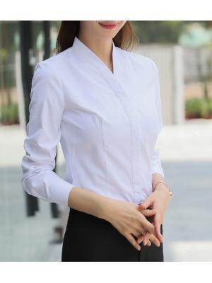 中國風V領OL白襯衫wcps149